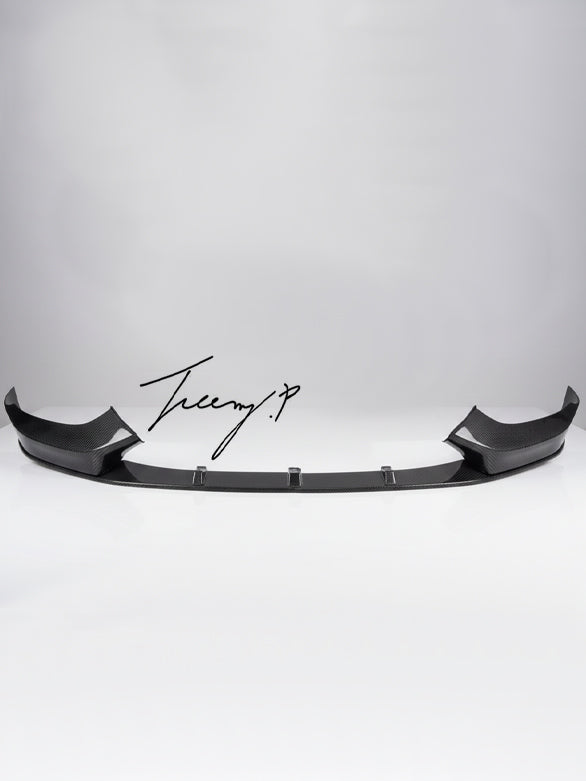 Carbon look front spoiler splitter lip for BMW 1 Series F20 F21 LCI M Sport 2015 to 2019
