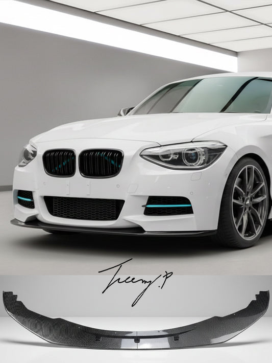 Carbon look splitter lip for BMW 1 Series F20 F21 pre LCI M Performance 2011 to 2015
