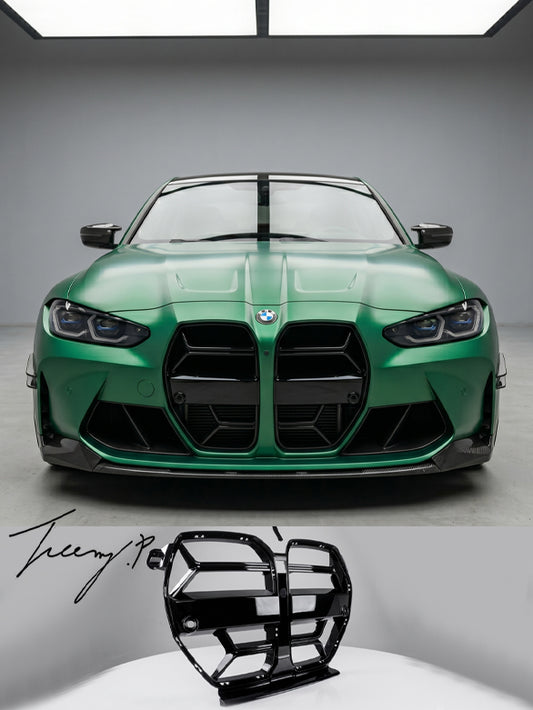 CSL style black front grille upgrade for BMW G80 M3 and G82 G83 M4