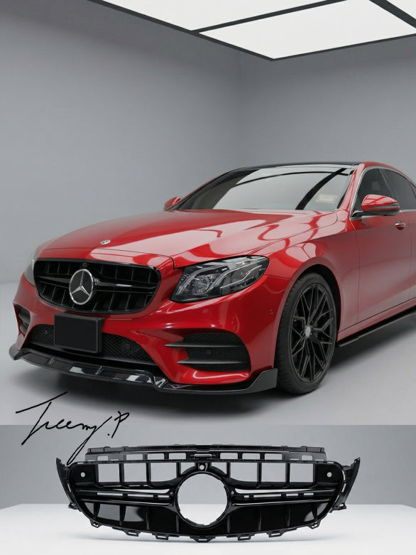 E63 AMG gloss black front grille for Mercedes E Class 2016 to 2023
