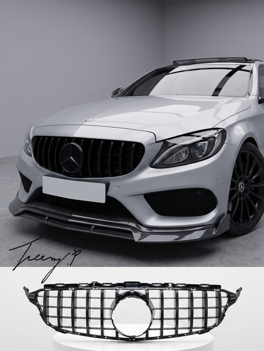 Mercedes C-Class W205 C205 gloss black AMG GT style front grille

