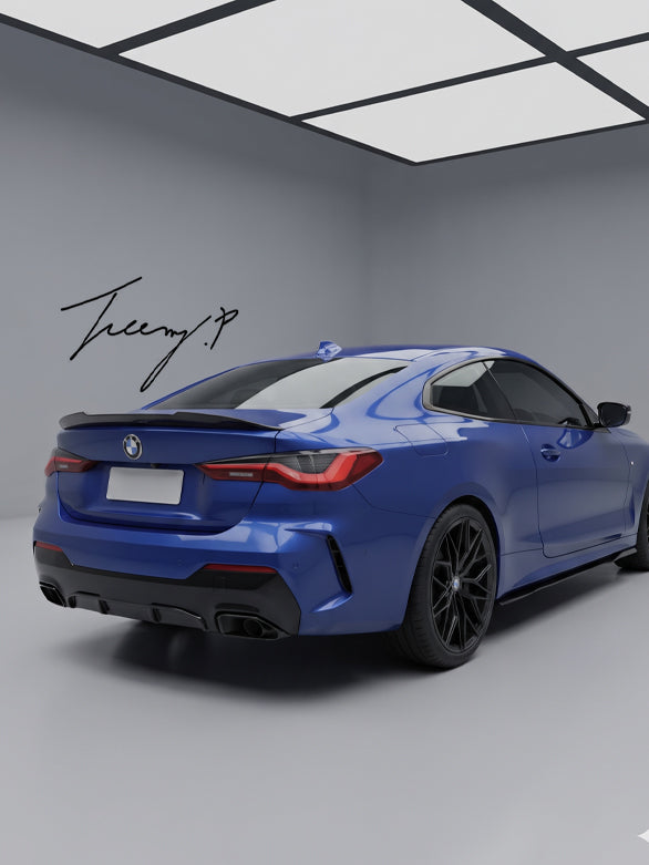 BMW 4 Series G22 M440i M440d 2020-2026 rear gloss black quad exit diffuser