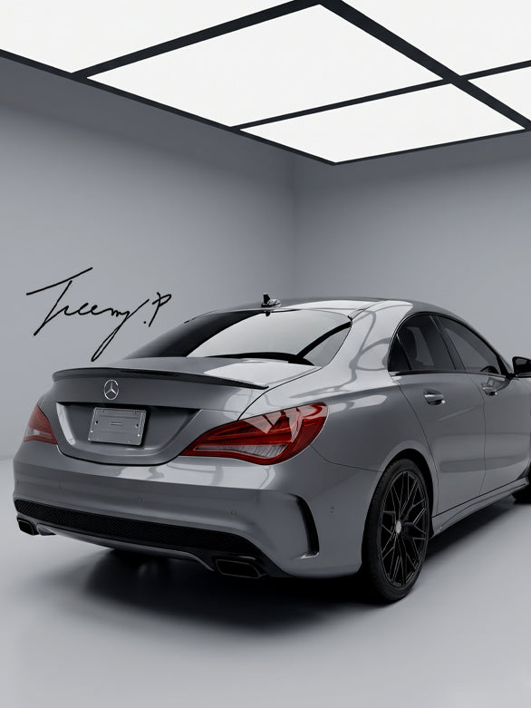 AMG style black trunk spoiler lip for Mercedes CLA 2013–2019
