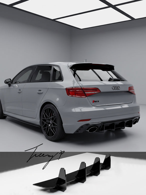 Audi S3 8V Gloss Black Rear Diffuser
