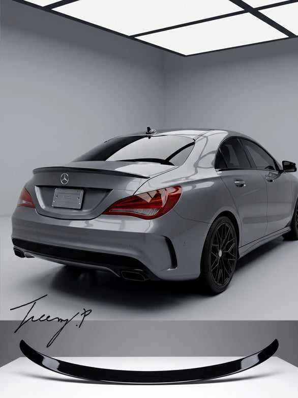 AMG style black trunk spoiler lip for Mercedes CLA 2013–2019
