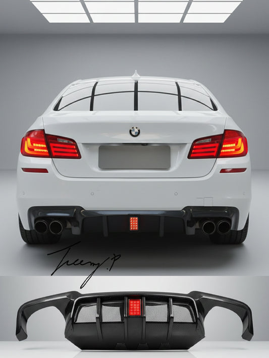 Gloss black rear diffuser for BMW M5 F10 F11 quad exhaust
