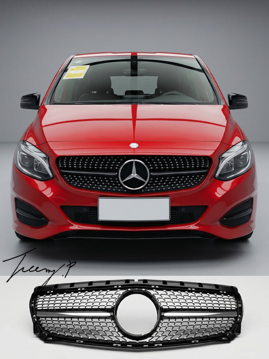 Gloss black AMG diamond grille for Mercedes B Class W246 B250 2011 to 2014
