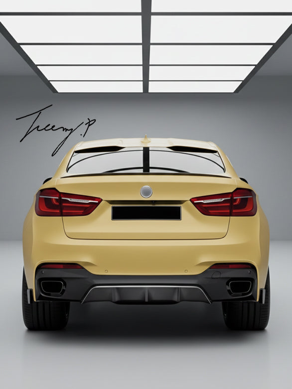 Gloss black rear diffuser for BMW X6 F16 M Sport
