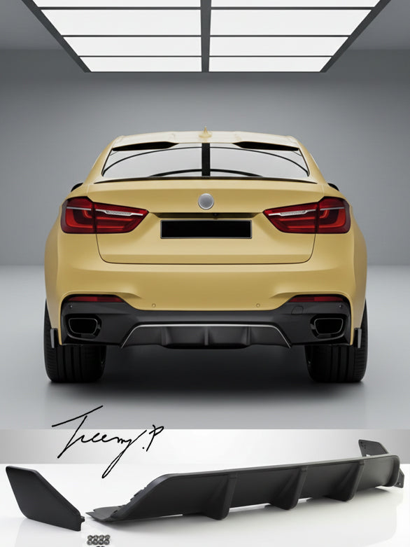Gloss black rear diffuser for BMW X6 F16 M Sport
