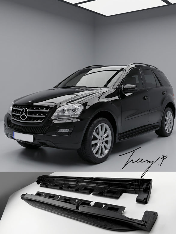 Mercedes ML GLE W166 OE style gloss black side steps running boards
