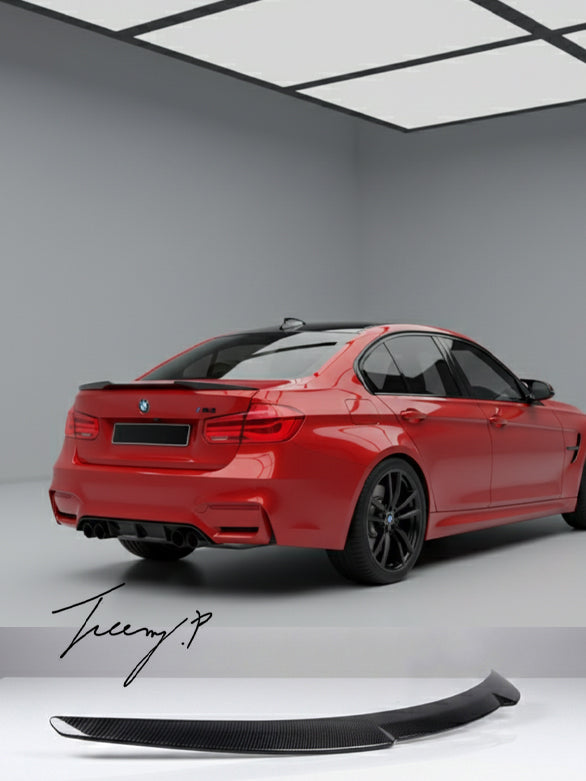 Carbon fibre rear boot lip spoiler M4 style for BMW 3 Series M3 F30 F80 2011–2019
