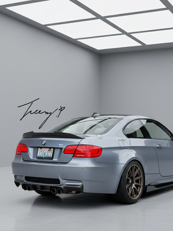 Gloss black rear high kick PSM ducktail boot spoiler for BMW 3 Series M3 E90 2006–2013
