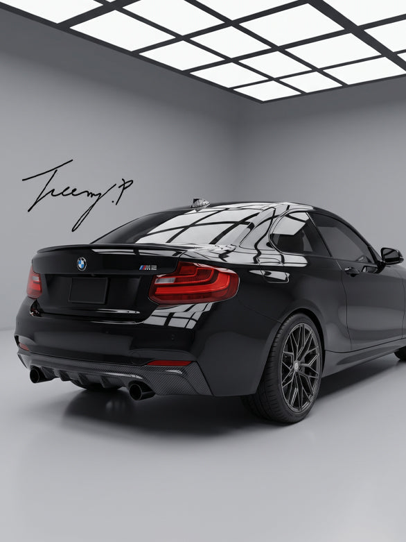 BMW 2 SERIES F22 COUPE 2014 - 2021 GLOSS BLACK REAR BOOT SPOILER WING