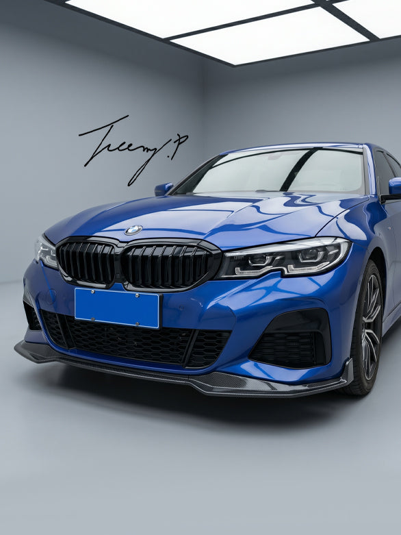 Carbon look front splitter upgrade for BMW G20 and G21 sporty front bumper styling