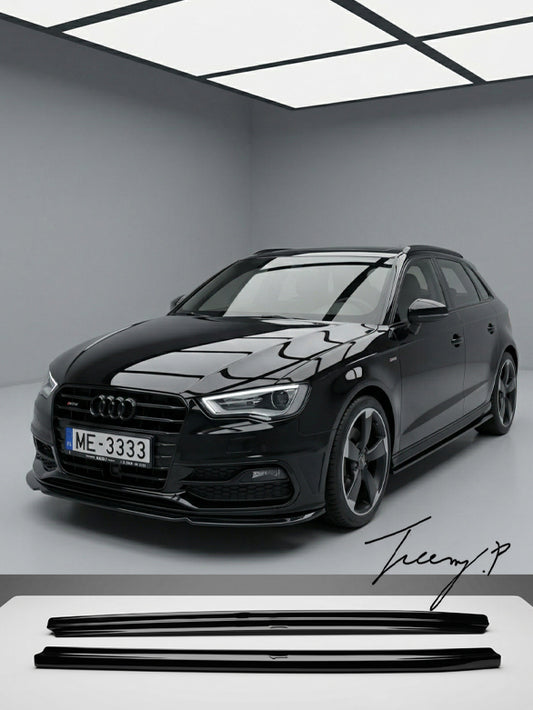 Audi RS3 8V Sportback gloss black side skirt blades
