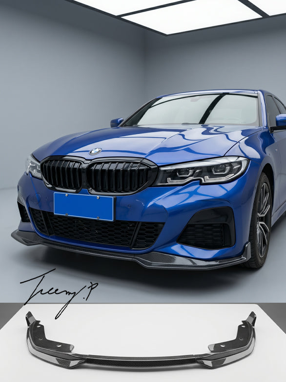Carbon look front splitter upgrade for BMW G20 and G21 sporty front bumper styling