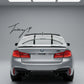 Carbon fiber look CS style rear boot spoiler lip wing installed on a 2016-2023 BMW 5 Series G30 or M5 F90