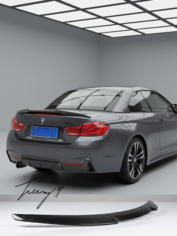 M4 Style Carbon Fibre Look Rear Boot Spoiler Lip Wing for BMW 4 Series Coupe F32 2013-2020
