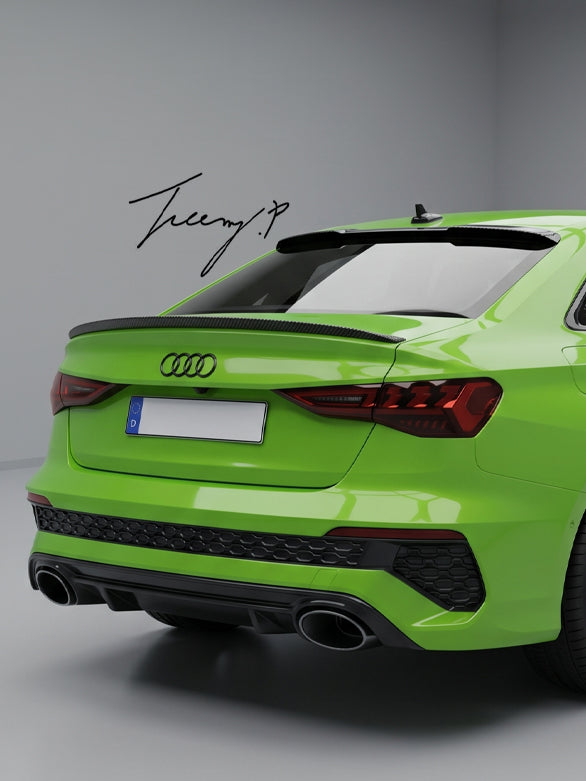 Audi A3 8Y saloon carbon fibre effect rear window roof spoiler
