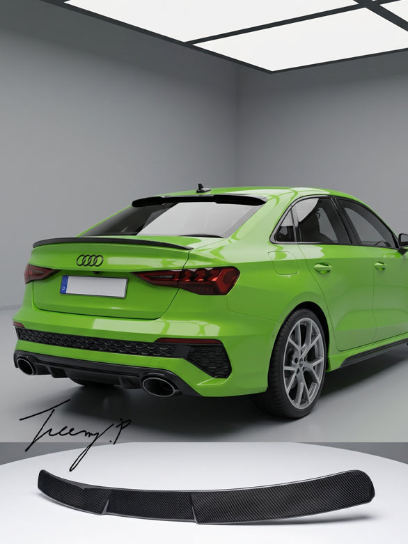Audi A3 8Y saloon carbon fibre effect rear window roof spoiler