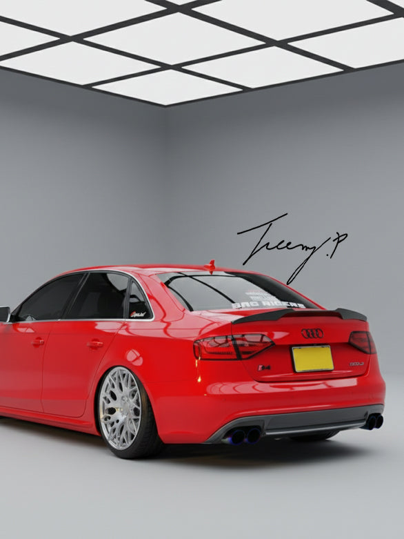 Audi A4 B8 carbon fibre rear boot lip spoiler prefacelift
