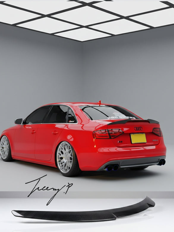 Audi A4 B8 carbon fibre rear boot lip spoiler prefacelift
