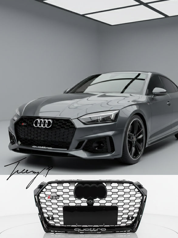 Audi A5 S5 B9 RS5 style gloss black honeycomb front grille
