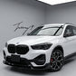 Gloss black M Performance style front lip splitter for BMW X1 F48 2015 to 2022
