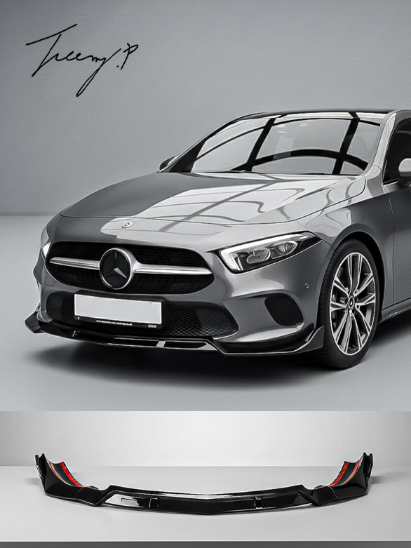 Mercedes-Benz A-Class W177 Hatchback V177 Sedan 2018-2022 Gloss Black Front Bumper Splitter Body Kit