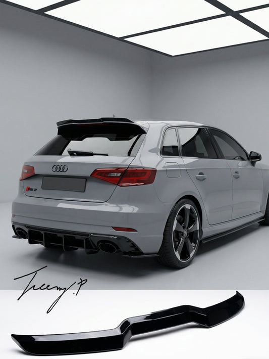 Audi RS3 8V Sportback gloss black rear roof spoiler
