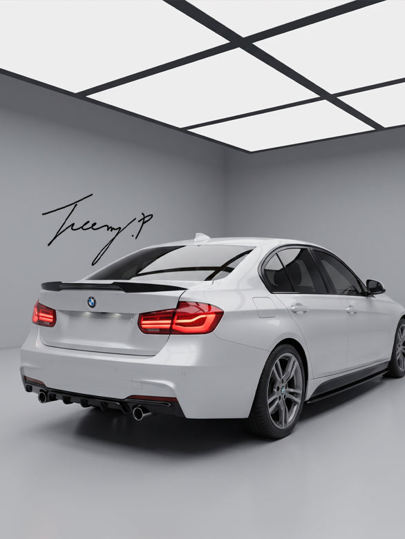 BMW 3 Series F30 gloss black M4 style rear boot spoiler lip
