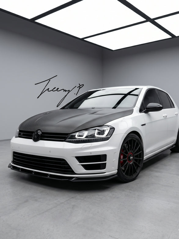 Gloss black front splitter lip for VW Golf R MK7 2013 to 2016 sporty aggressive styling
