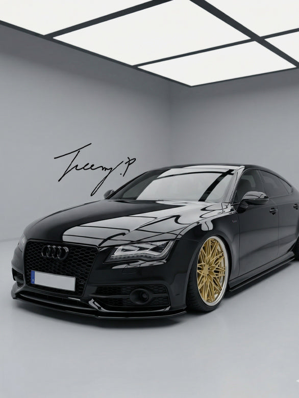 Audi S7 C7 facelift gloss black front splitter lip
