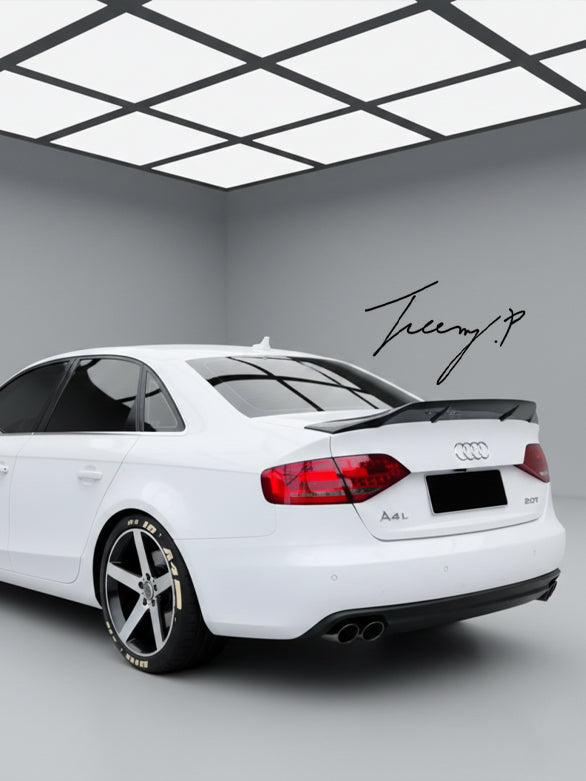 Carbon Fibre Look Rear High Kick Ducktail Boot Spoiler for Audi A4 B8 Saloon 2008-2016