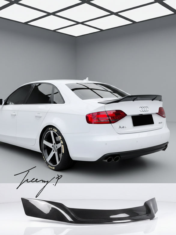 Carbon Fibre Look Rear High Kick Ducktail Boot Spoiler for Audi A4 B8 Saloon 2008-2016