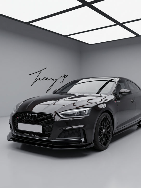 Audi A5 S Line F5 coupe sportback gloss black front lip splitter