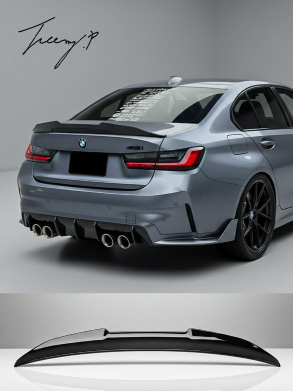 BMW 3 SERIES G20 2020+ GLOSS BLACK REAR HIGH PSM DUCKTAIL BOOT SPOILER BODYKIT