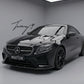 Gloss black front splitter for Mercedes E Class W213 C238 AMG Line E53 2017 to 2020

