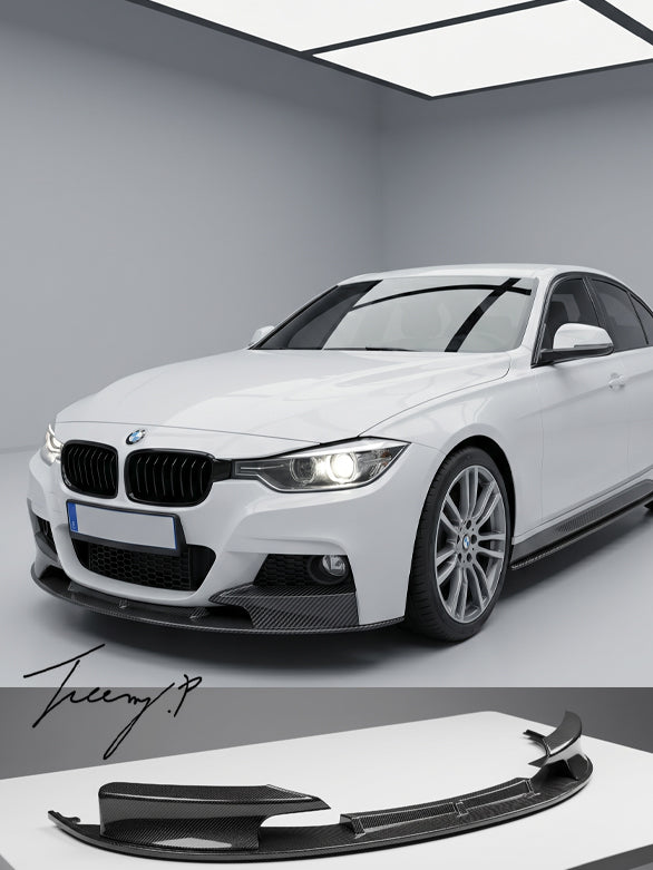 Carbon look front splitter bodykit for BMW 3 Series F30 M Sport styling