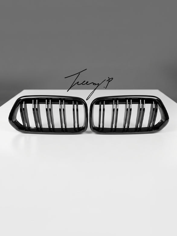 BMW X2 F39 gloss black M Performance front kidney grilles sleek sporty design
