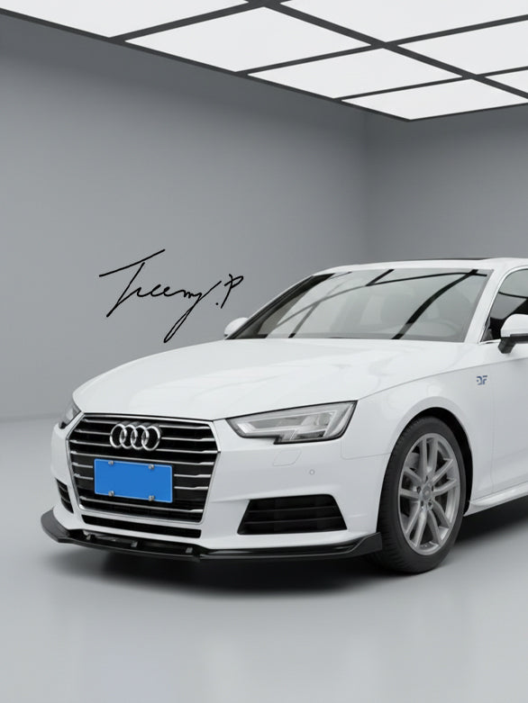 Audi A4 S4 S Line B9 gloss black front splitter spoiler lip body kit 2017 to 2019
