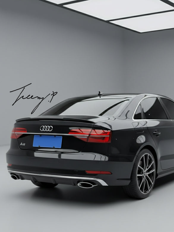 Audi A8 rear boot lip spoiler wing gloss black 2009 to 2017