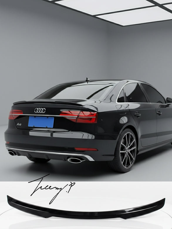Audi A8 rear boot lip spoiler wing gloss black 2009 to 2017