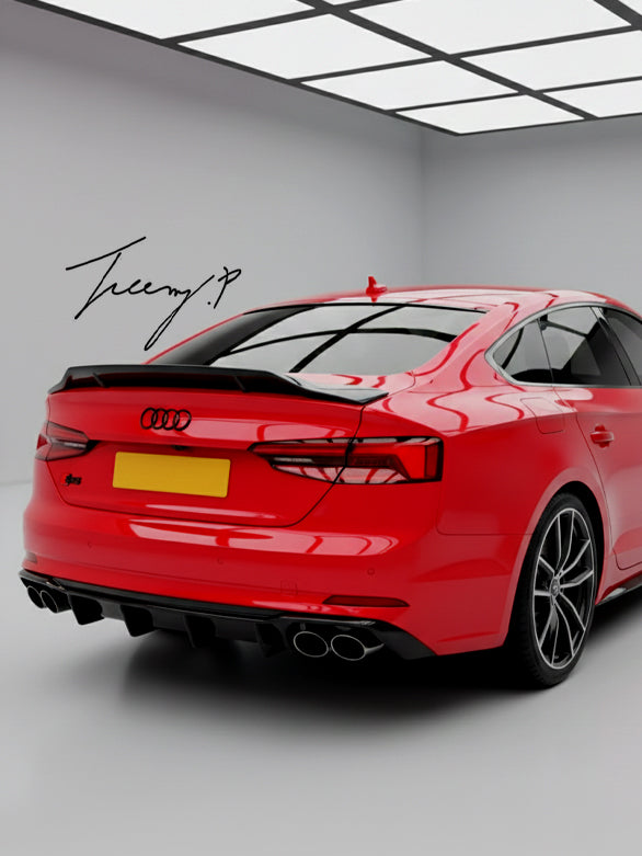 Audi A5 S5 RS5 B9 sportback gloss black rear ducktail boot spoiler wing 2017 plus
