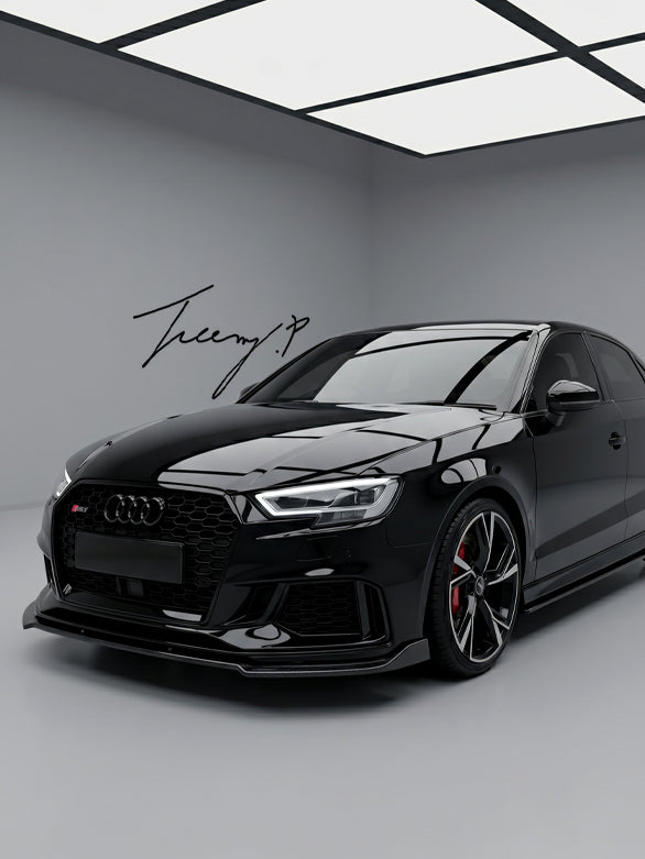 Audi RS3 8V facelift gloss black front lip splitter