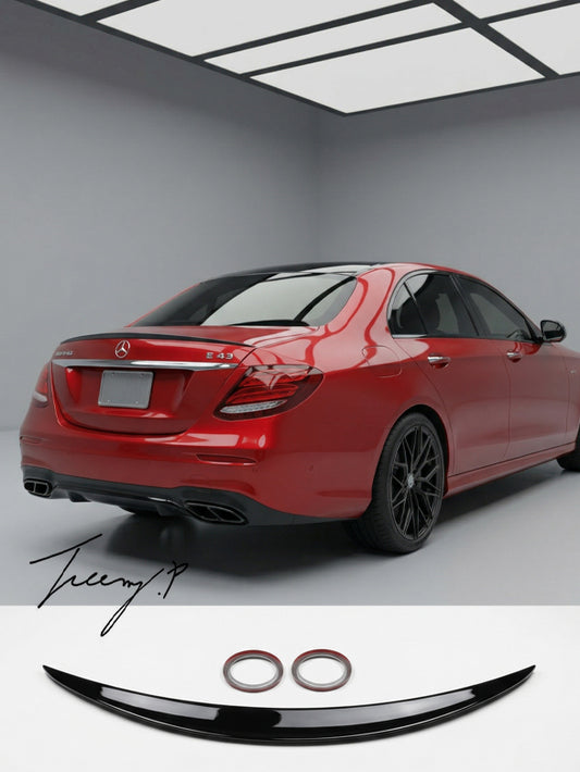 Gloss black AMG style rear boot spoiler for Mercedes E Class W213 2016 to 2020
