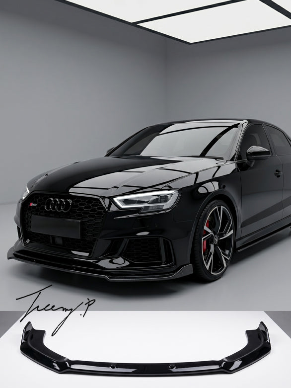 Audi RS3 8V facelift gloss black front lip splitter