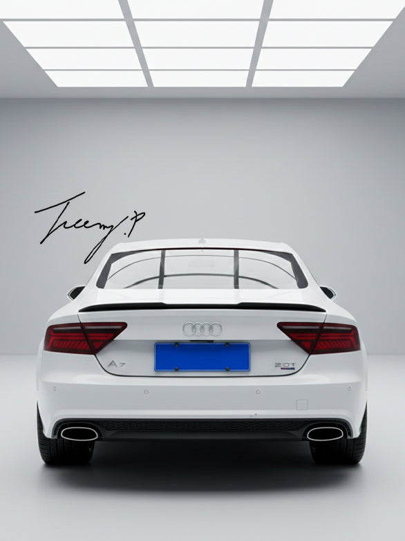 Gloss Black Rear Boot Lip Spoiler Wing Body Kit for Audi A7 S7 RS7 MK1 2012-2018
