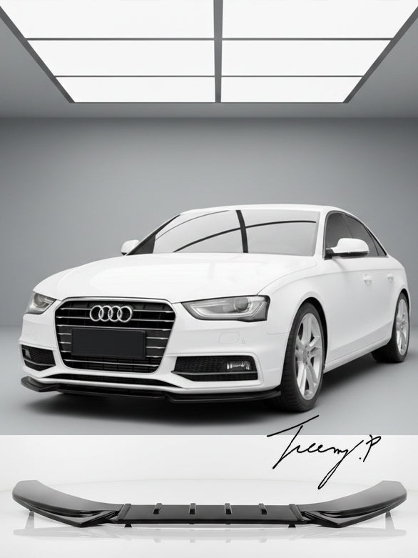 Gloss Black Front Splitter Spoiler Lip for Audi A4 S4 S Line B8.5 2013-2016