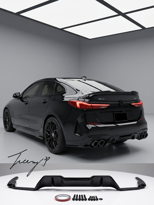 Rear diffuser spoiler body kit installed on a 2020-2024 BMW 2 Series Gran Coupe F44